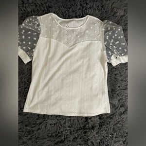 Shein white detail top, with puff sleeves, never worn